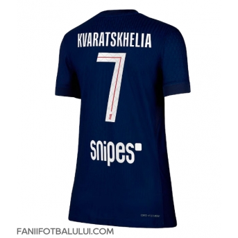 Paris Saint-Germain Khvicha Kvaratskhelia #7 Tricou Fotbal Replică 2025-26 Femei Acasa